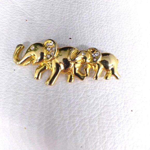 Mom & Baby Elephant Antique Pinback Retro Pin Vintage jewelry gift - Picture 3 of 7